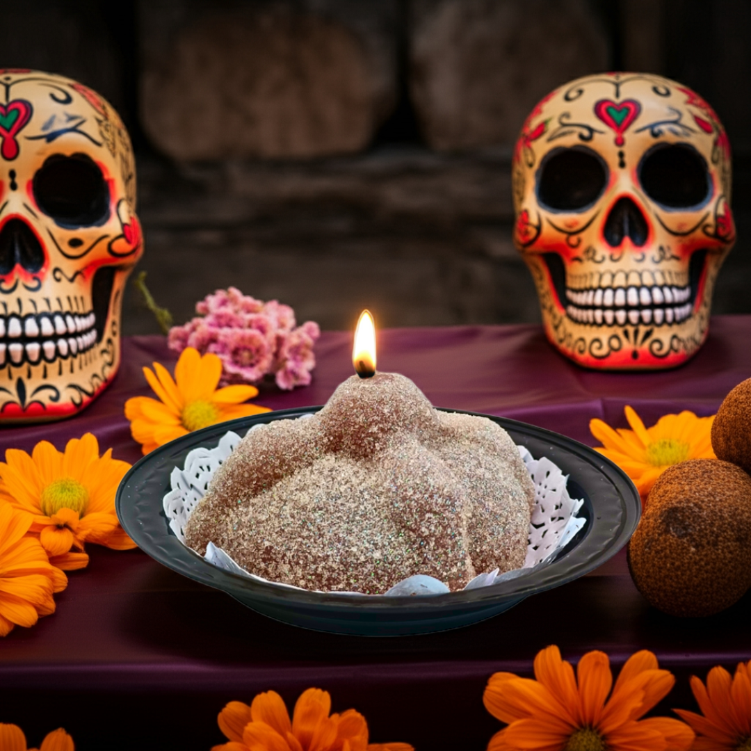 Veladora Pan de Muerto – Decoración y Aroma para Día de Muertos