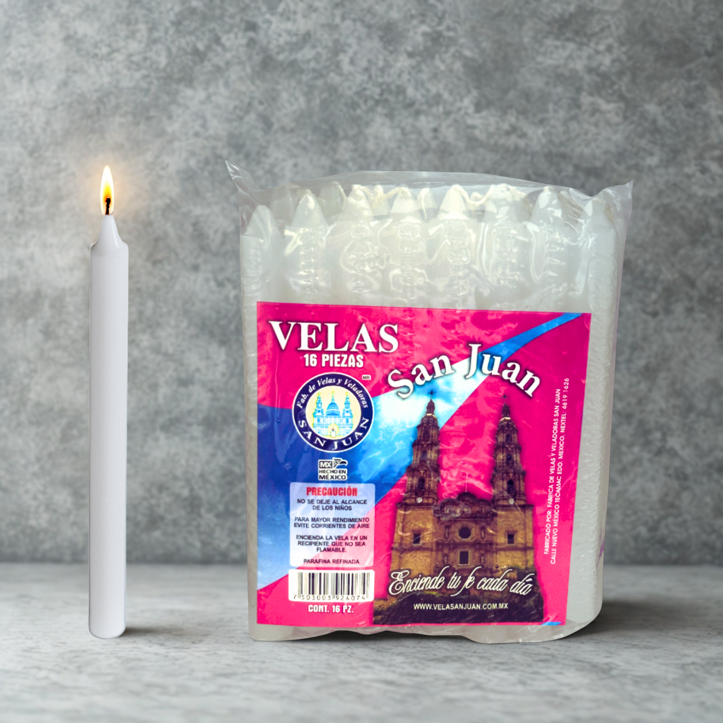 Caja de Velas Apagón 6 paquetes de 16 pz VELADORAS SAN JUAN