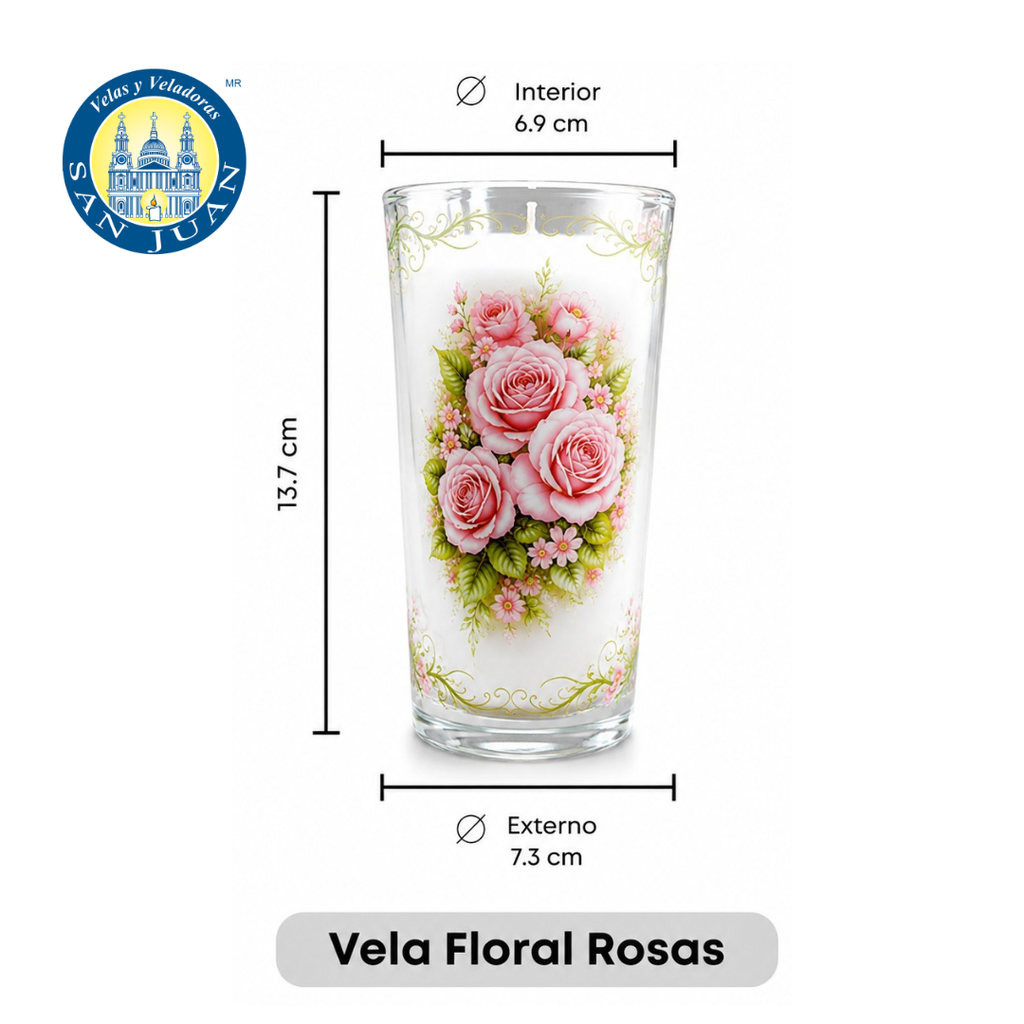 Veladora vaso cubero decorado (Nueva Imagen)