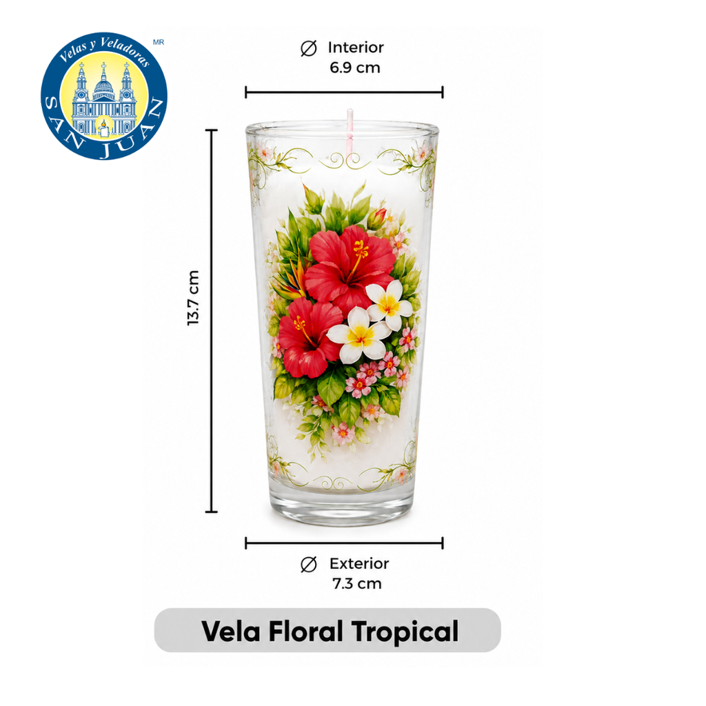 Veladora vaso cubero decorado (Nueva Imagen)