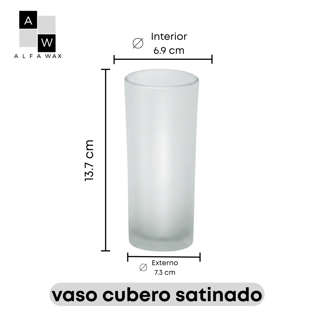 Vaso cubero satinado vacio | Caja con 20 piezas