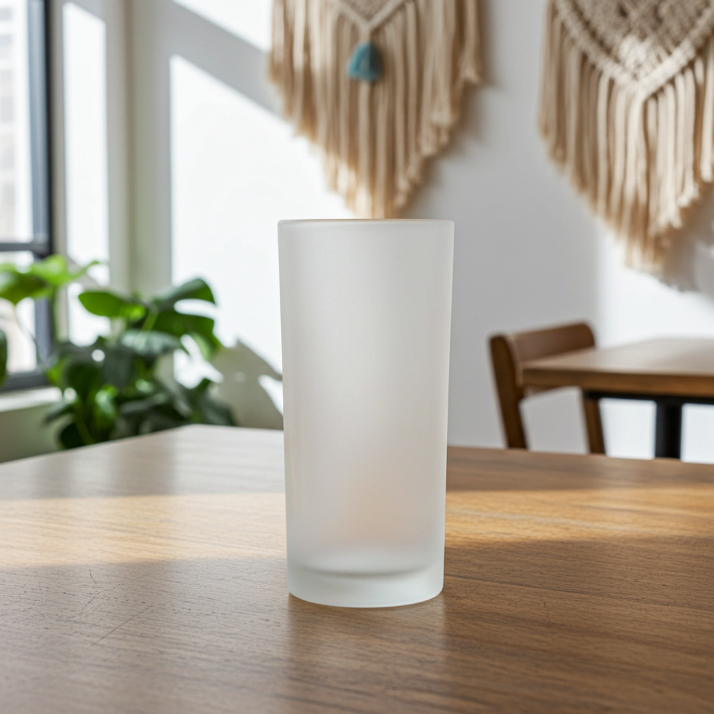 Vaso Satinado de Vidrio | Caja con 20 Piezas | Ideal para Velas, Decoración y Bebidas Premium