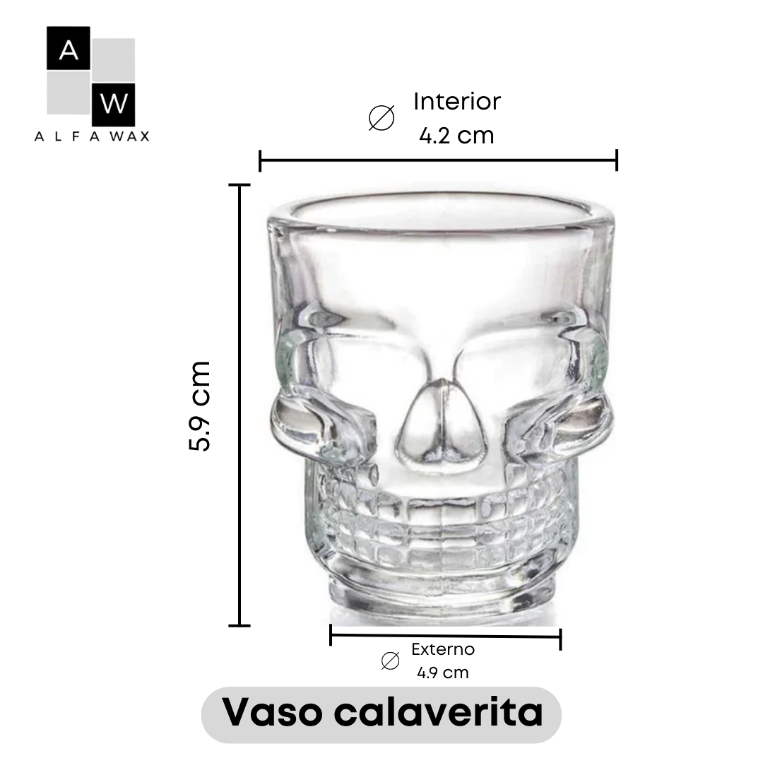 Vaso vacio calavera | caja con 12 piezas