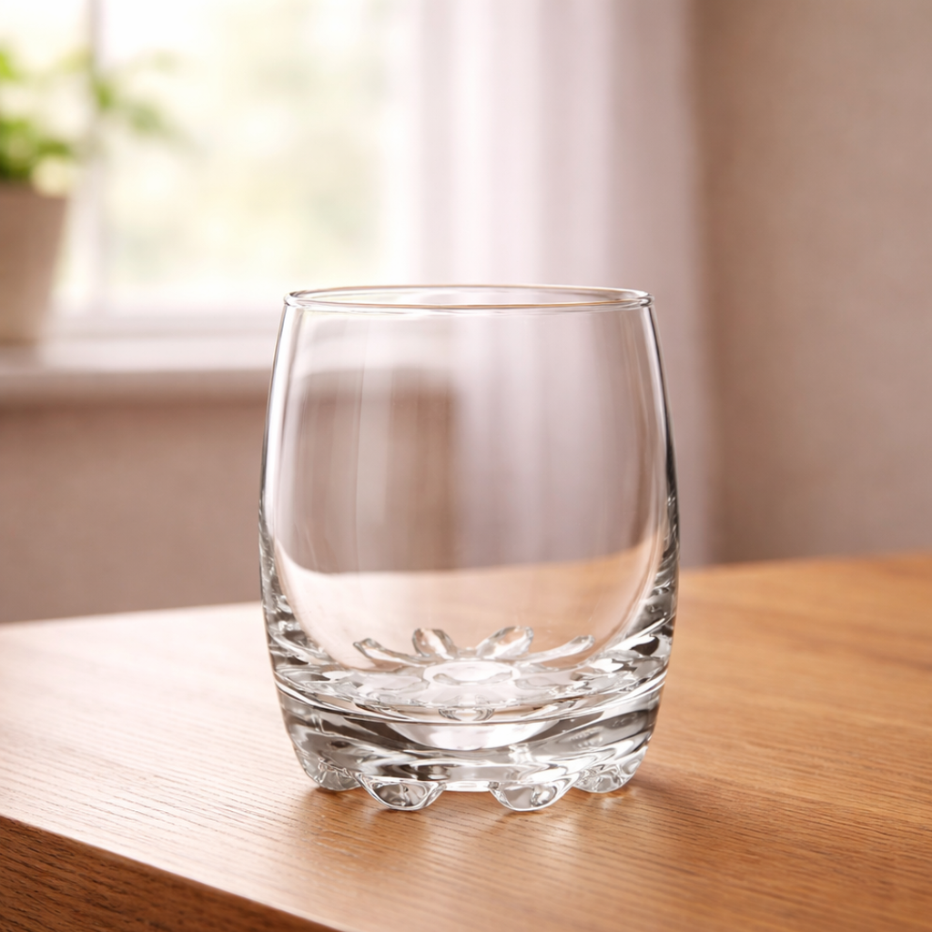 Vaso Muelita de Vidrio | Caja con 12 Piezas | Ideal para Velas, Bebidas y Decoración Elegante