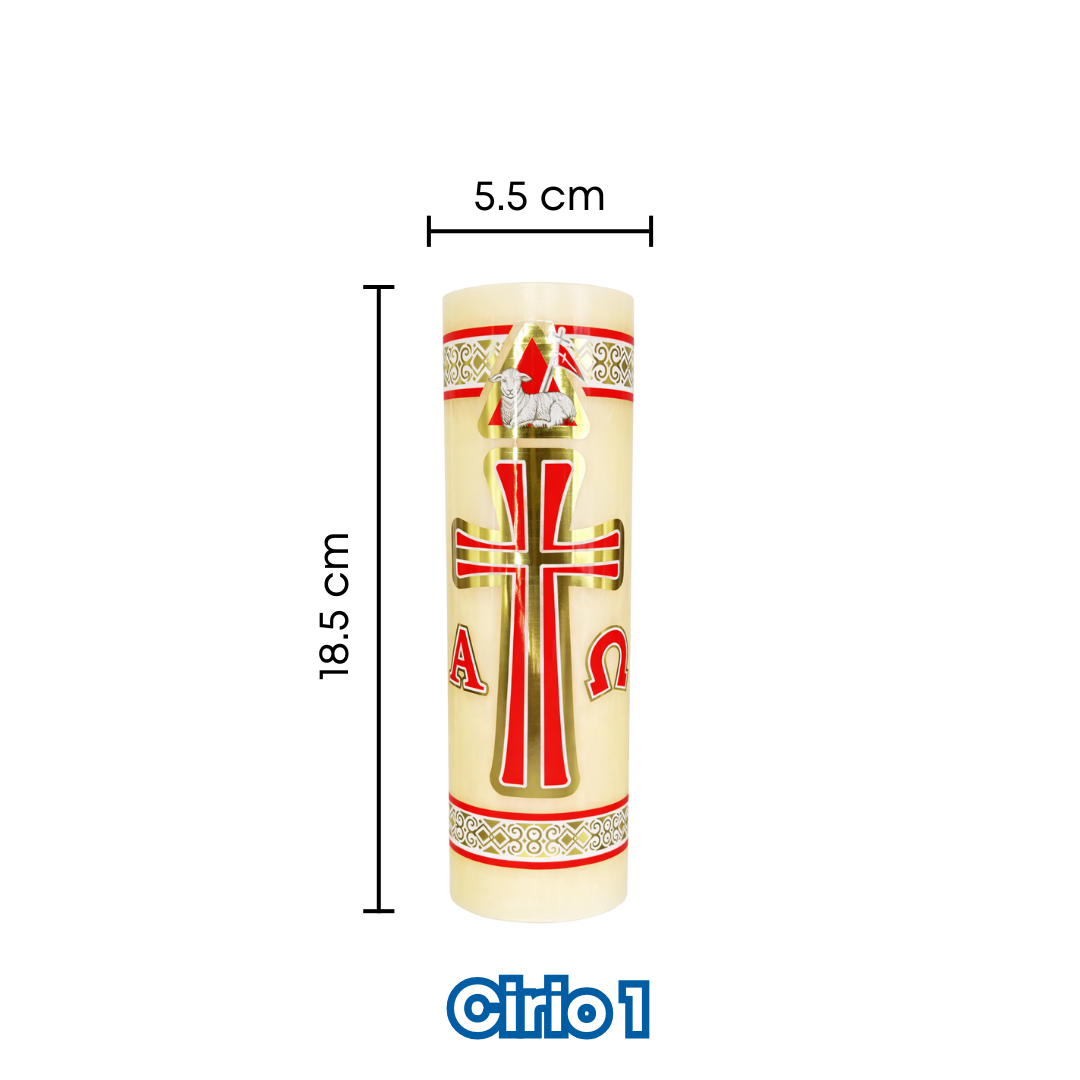 Cirio Pascual No. 1 | Luz Sagrada para Celebraciones | Veladoras San Juan Caja con 6 piezas