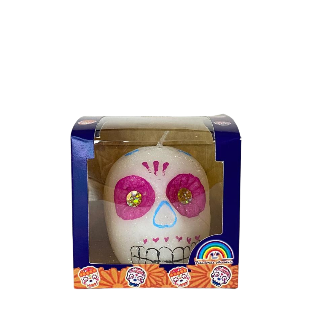 Vela calavera decorativa día de muertos (1 pza)