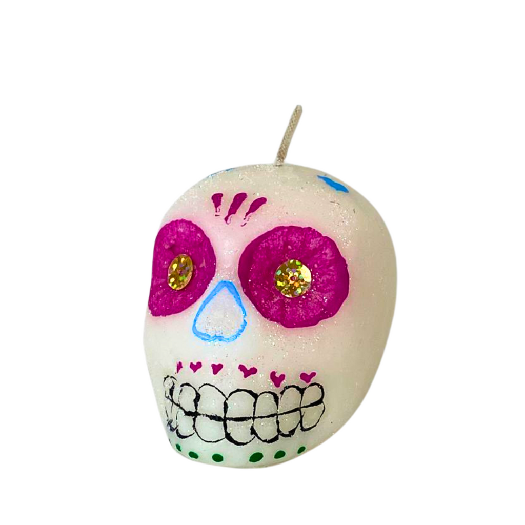 Vela calavera decorativa día de muertos (1 pza)