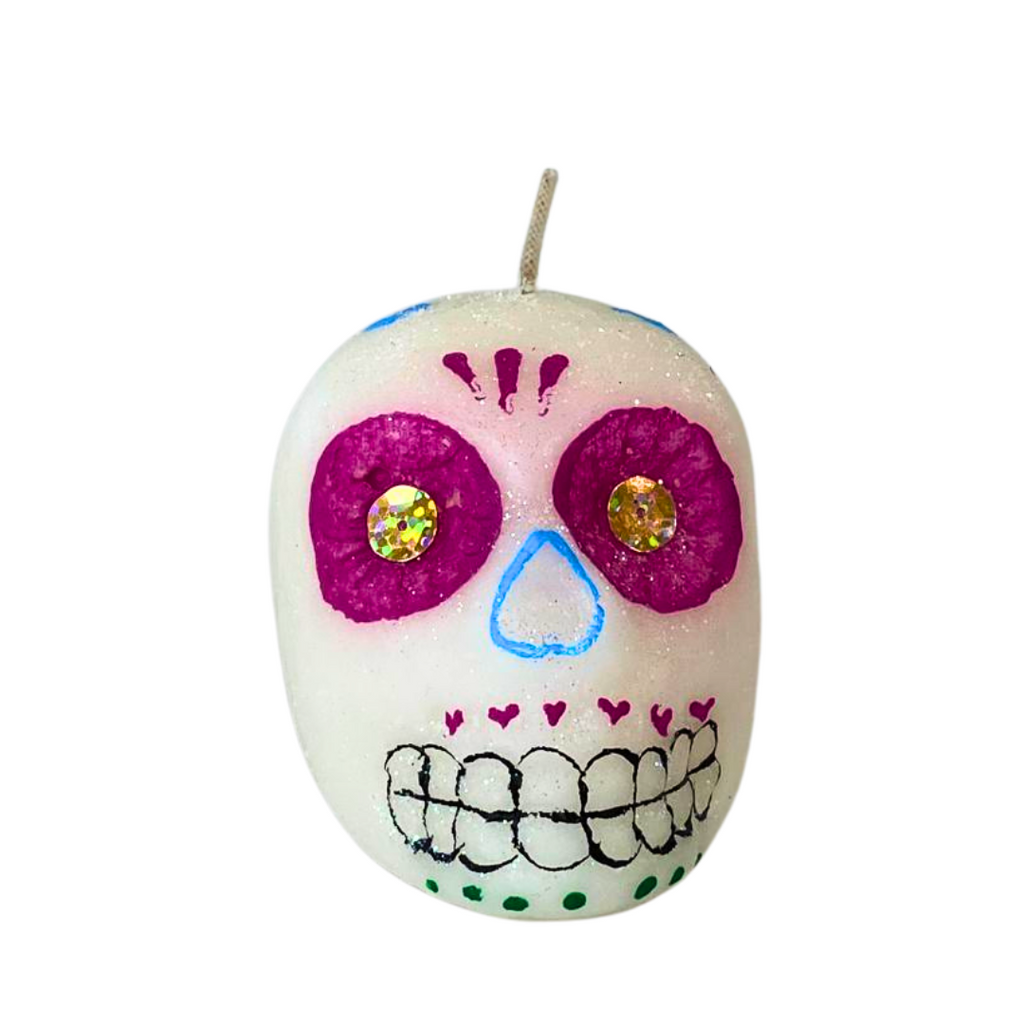Vela calavera decorativa día de muertos (1 pza)