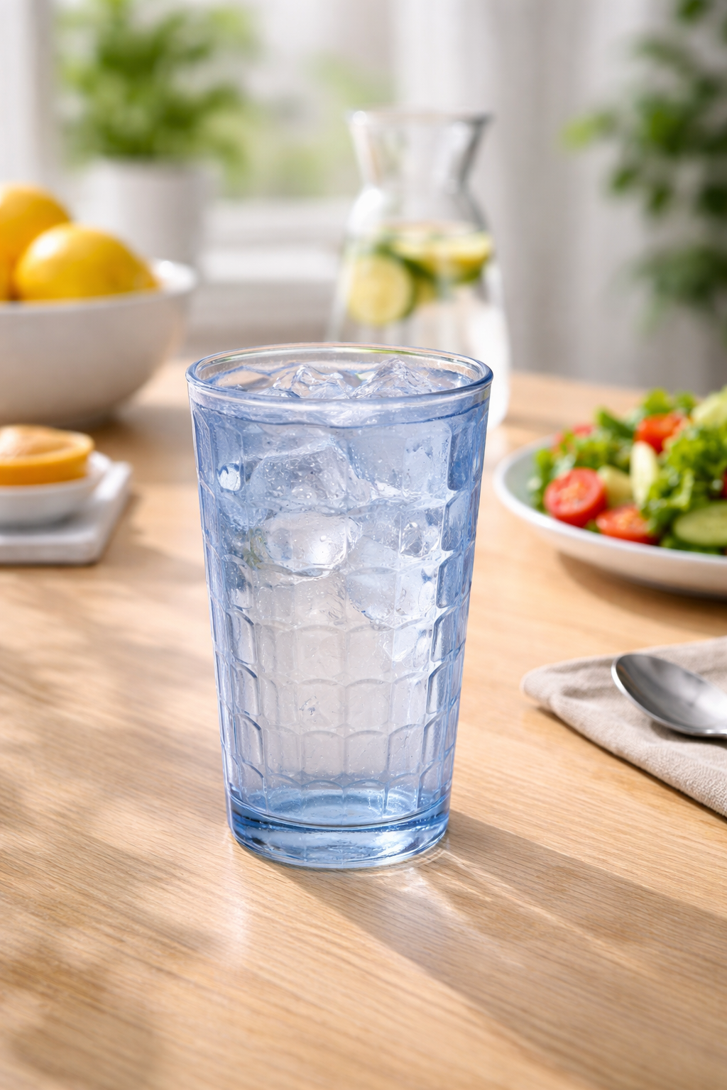 Vasos de Vidrio Azul | Caja con 20 Piezas | Diseño Elegante y Uso Versátil