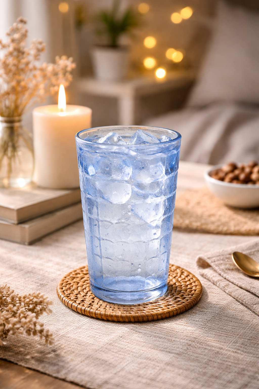 Vasos de Vidrio Azul | Caja con 20 Piezas | Diseño Elegante y Uso Versátil