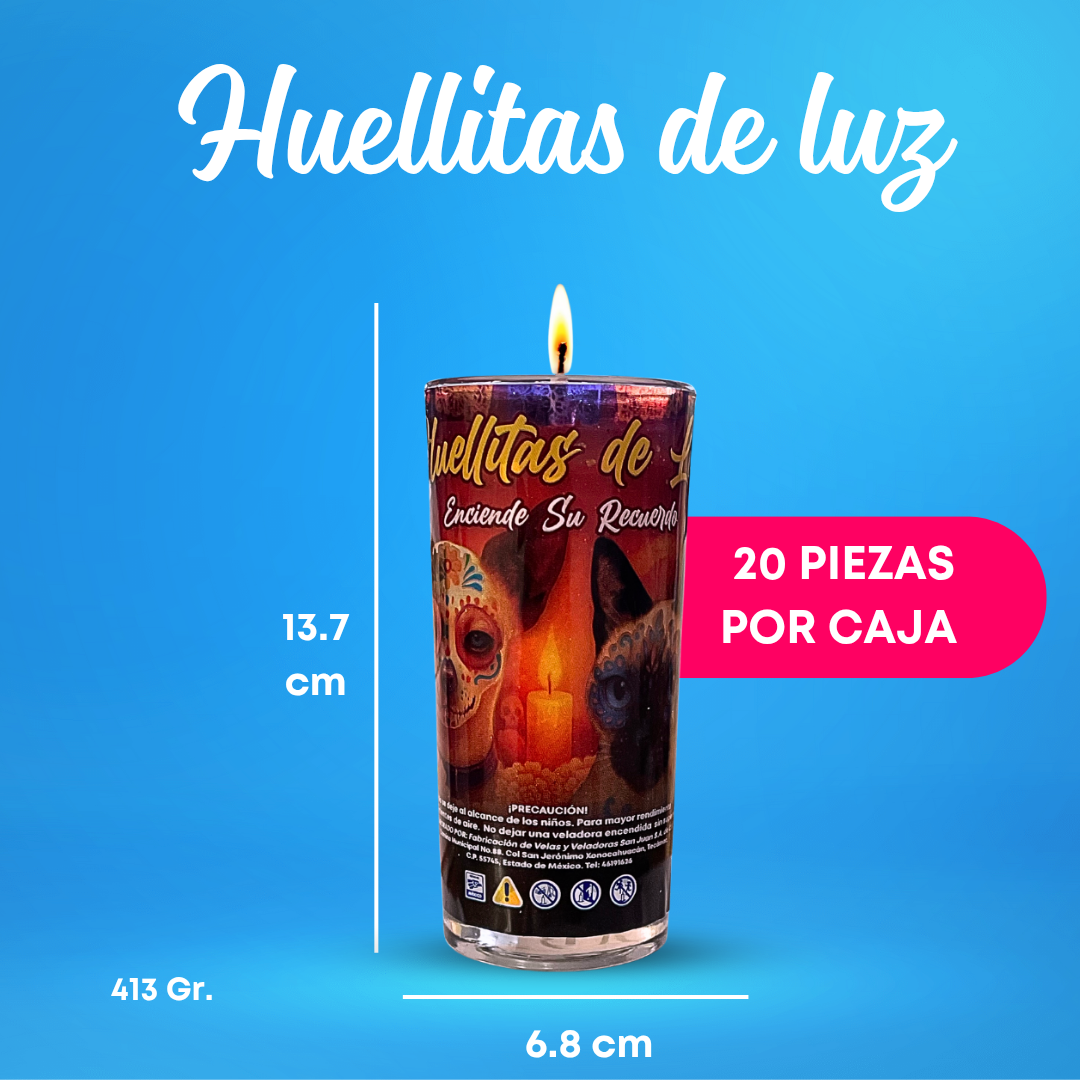 Veladora Huellitas de Luz | Recuerdo para Mascotas | Veladoras San Juan