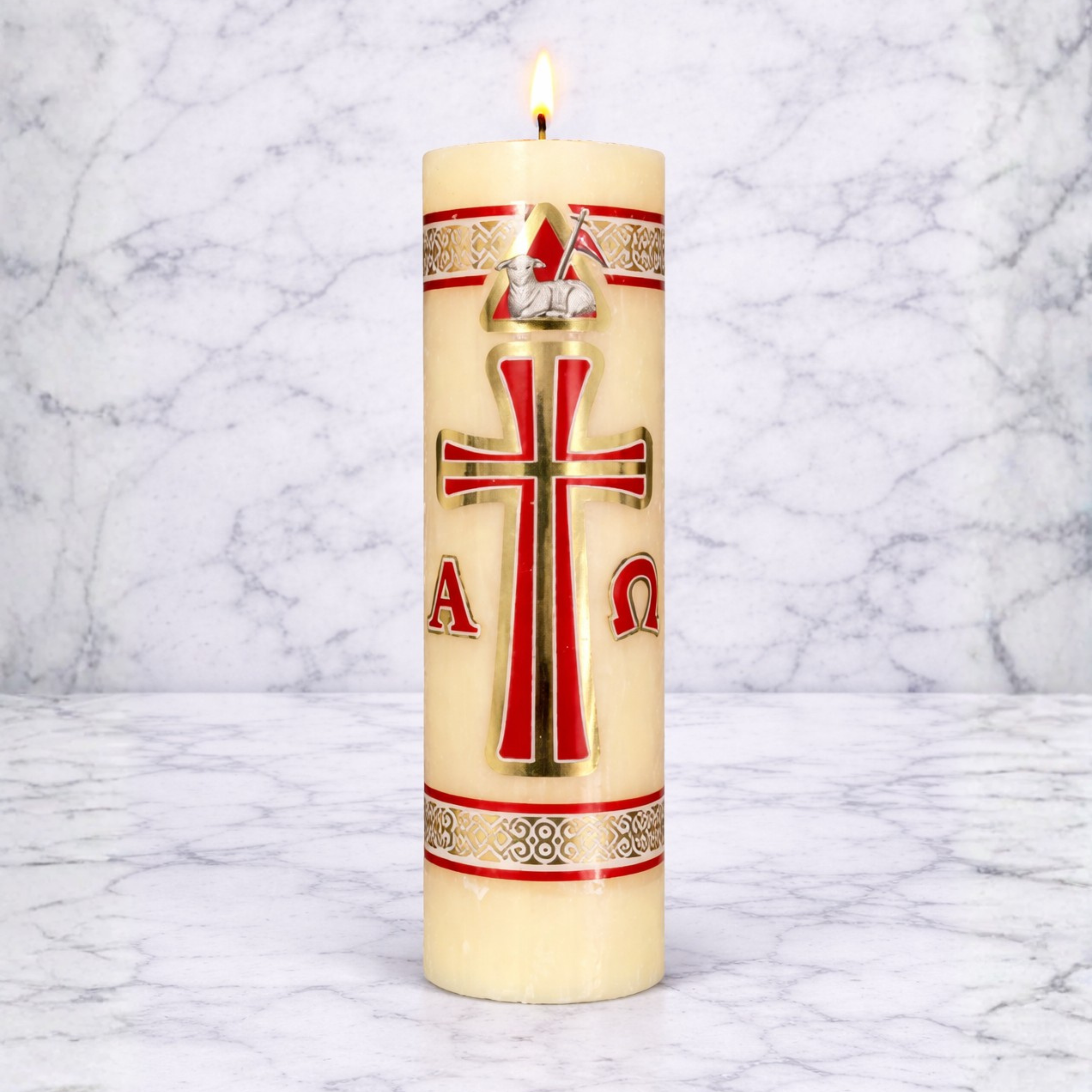 Cirio Pascual No. 1 | Luz Sagrada para Celebraciones | Veladoras San Juan Caja con 6 piezas
