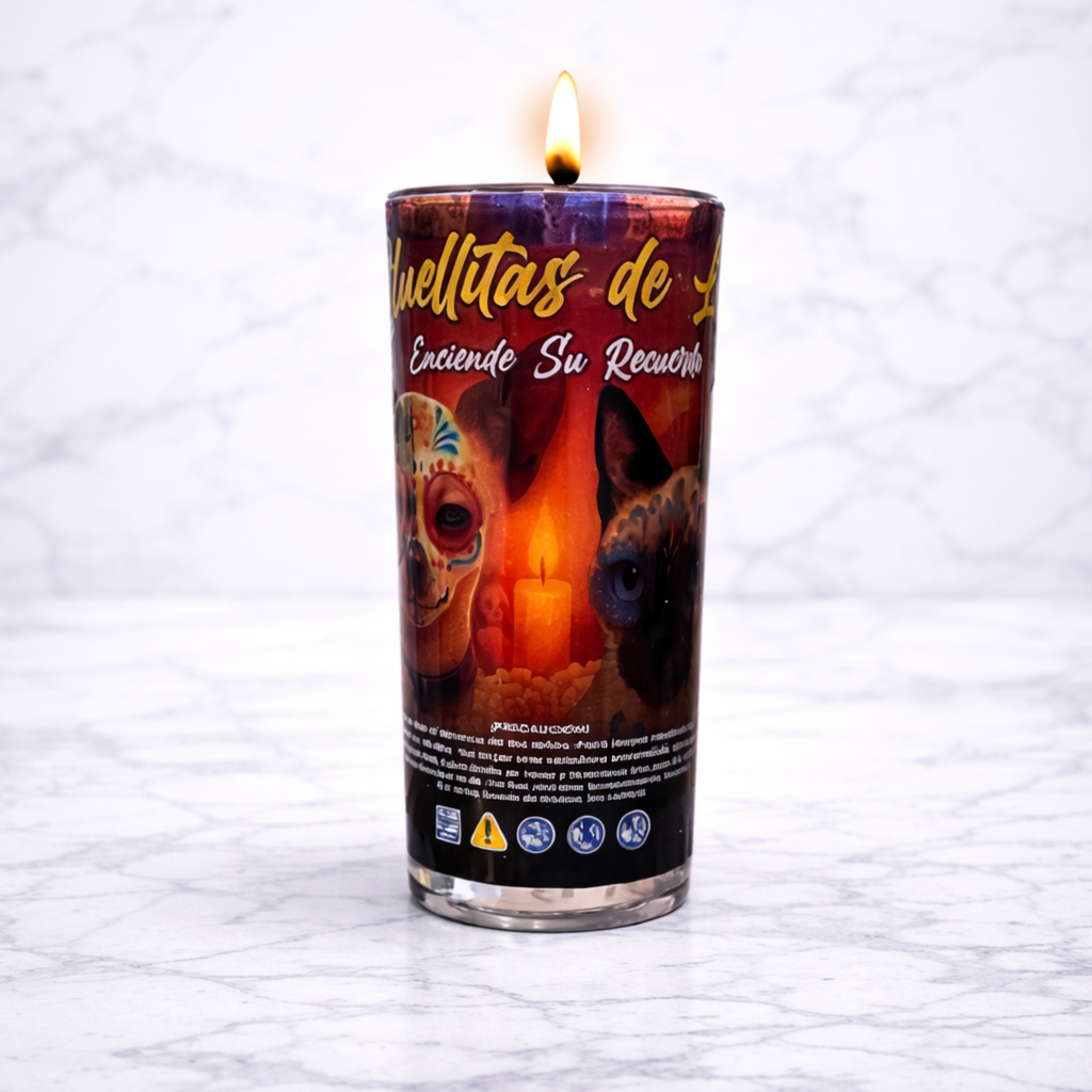 Veladora Huellitas de Luz | Recuerdo para Mascotas | Veladoras San Juan