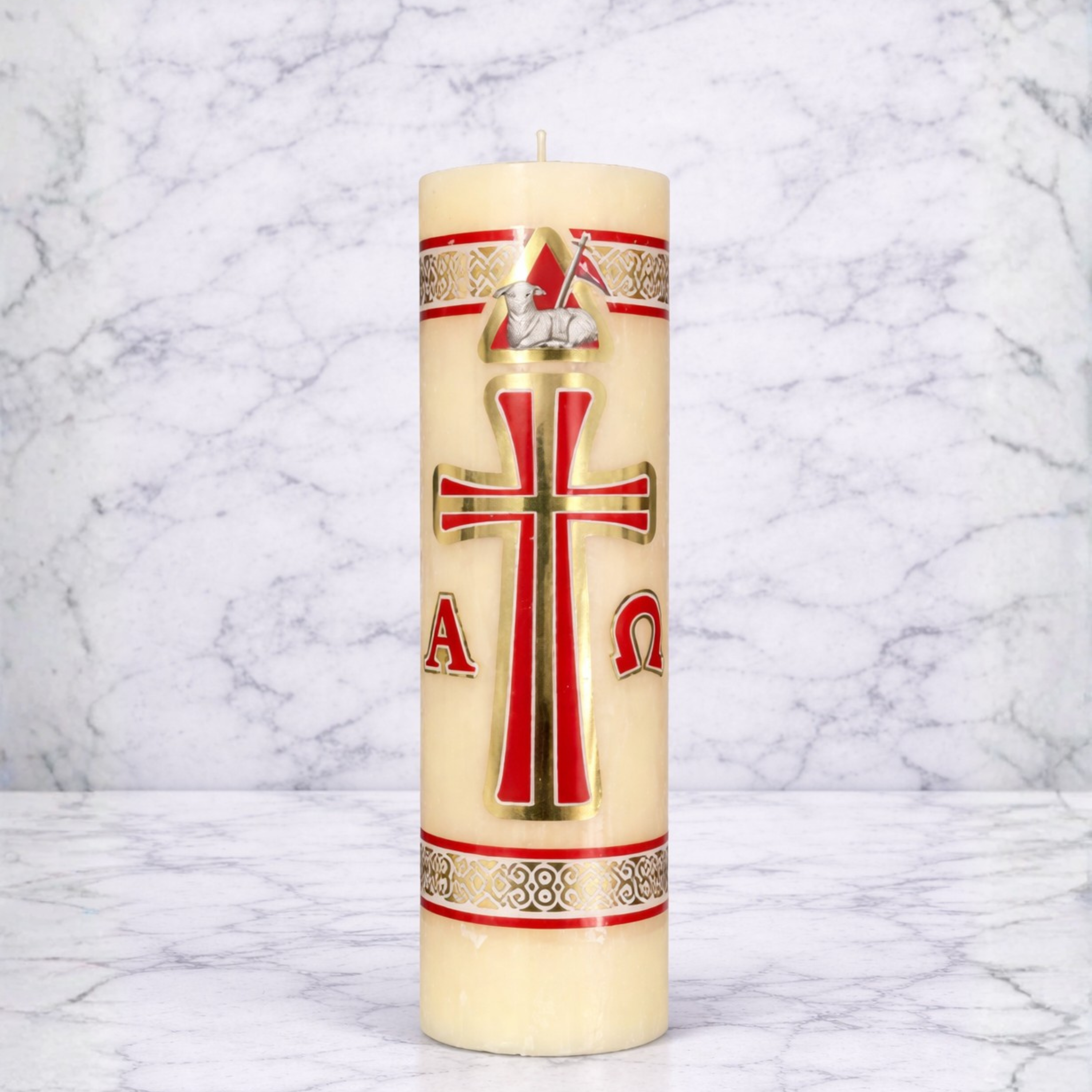 Cirio Pascual No. 1 | Luz Sagrada para Celebraciones | Veladoras San Juan Caja con 6 piezas