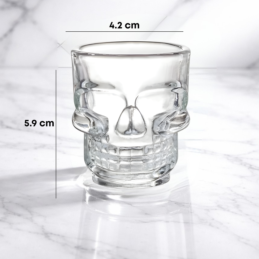 Vaso Calavera de Vidrio | Caja con 12 Piezas | Ideal para Velas, Shots y Decoración Temática