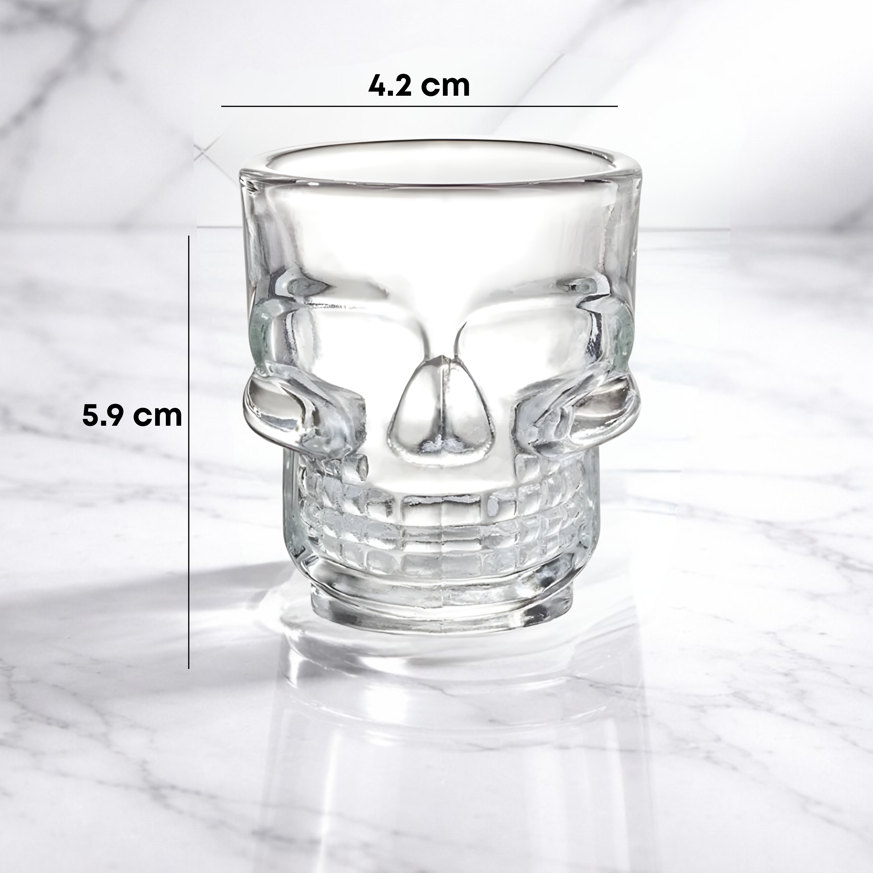 Vaso Calavera de Vidrio | Caja con 12 Piezas | Ideal para Velas, Shots y Decoración Temática