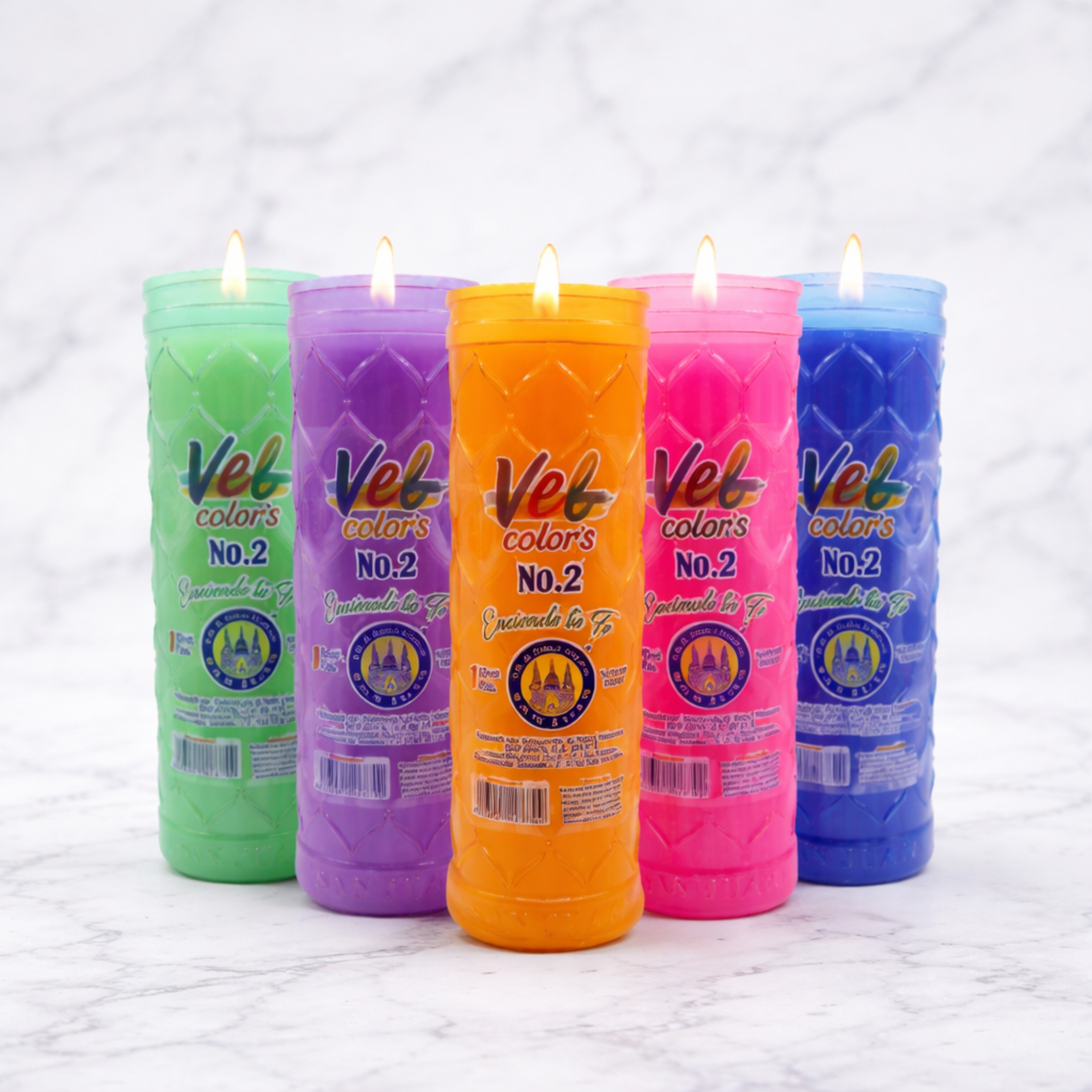 Vel Colors Aromáticas | Veladoras de Colores con Fragancia | Caja 12 Piezas | San Juan