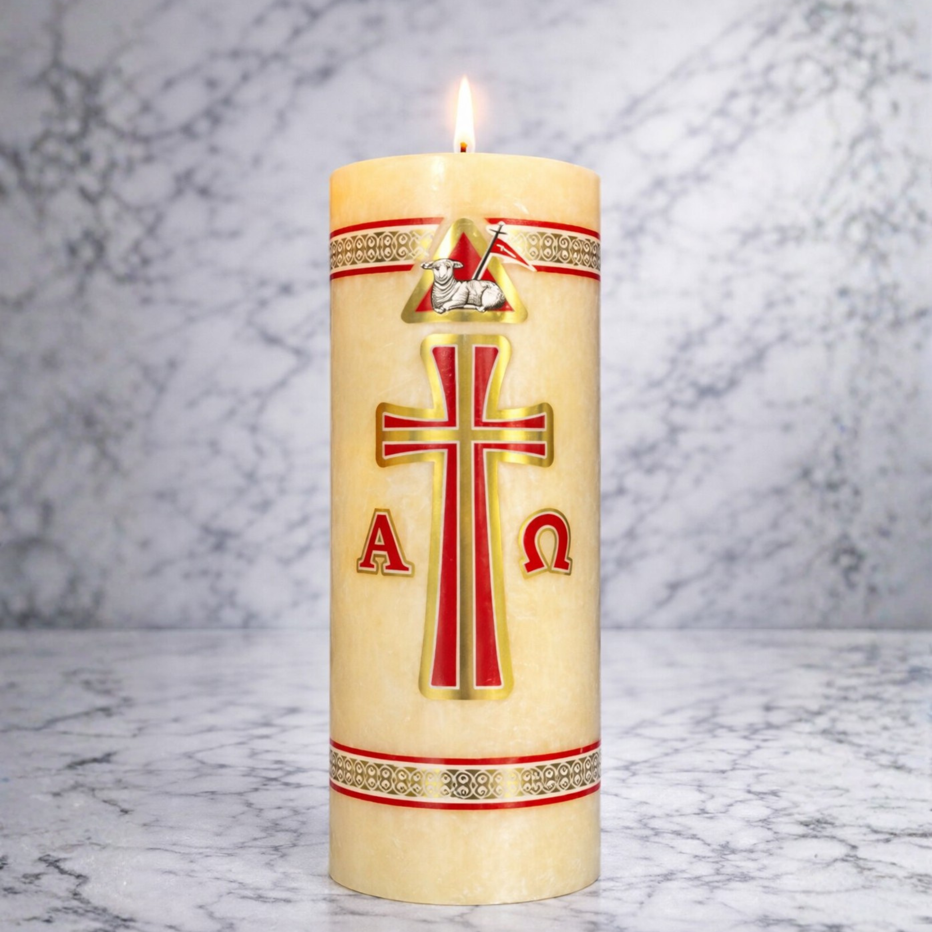 Cirio Pascual No. 3 | Caja con 6 Piezas | Vela Litúrgica para Iglesias y Celebraciones Religiosas