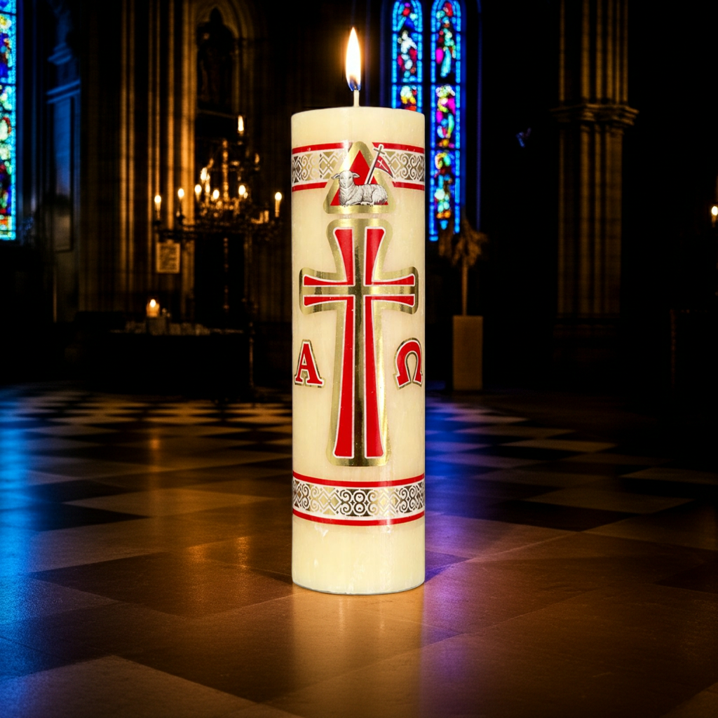 Cirio Pascual No. 1 | Luz Sagrada para Celebraciones | Veladoras San Juan Caja con 6 piezas