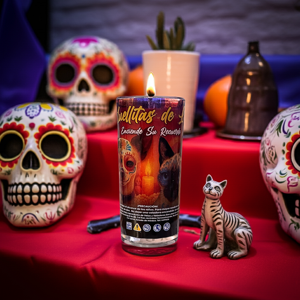 Veladora Huellitas de Luz | Recuerdo para Mascotas | Veladoras San Juan