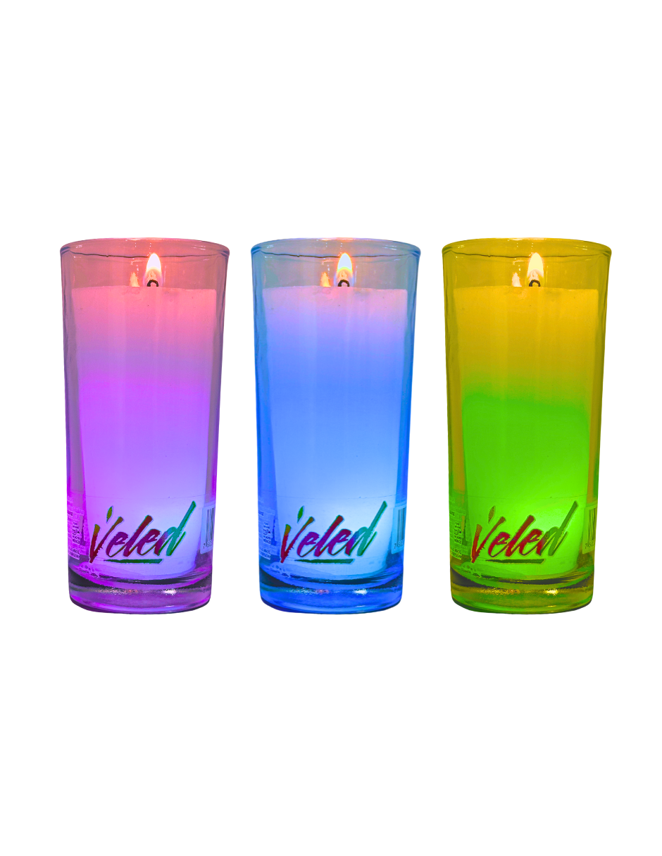 Veled Vela de parafina con luz led multicolor | 3 PZAS